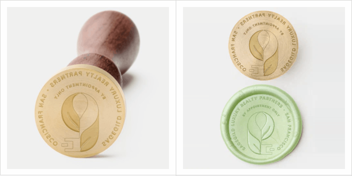 Luxury customizable realty logo wax seal stamp